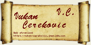 Vukan Čereković vizit kartica